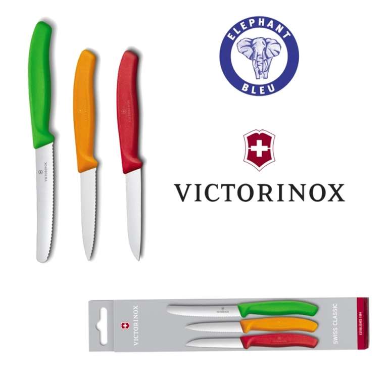 Victorinox Swiss Classic Gemüsemesser-Set, 3-teilig (rot, orange, grün)