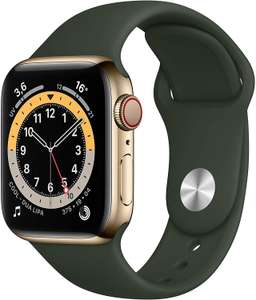 Apple Watch Series 6 (GPS + Cellular) 40mm Edelstahl gold mit Sportarmband zyperngrün (Amazon.es)