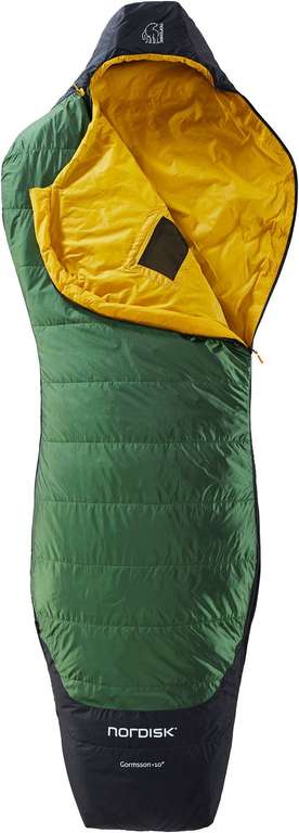 Nordisk Gormsson 10° Curve Medium Green 3-Jahreszeiten-Schlafsack (Komfort: 14°; Limit: 10°; Extrem: -2° | 190x175x74cm