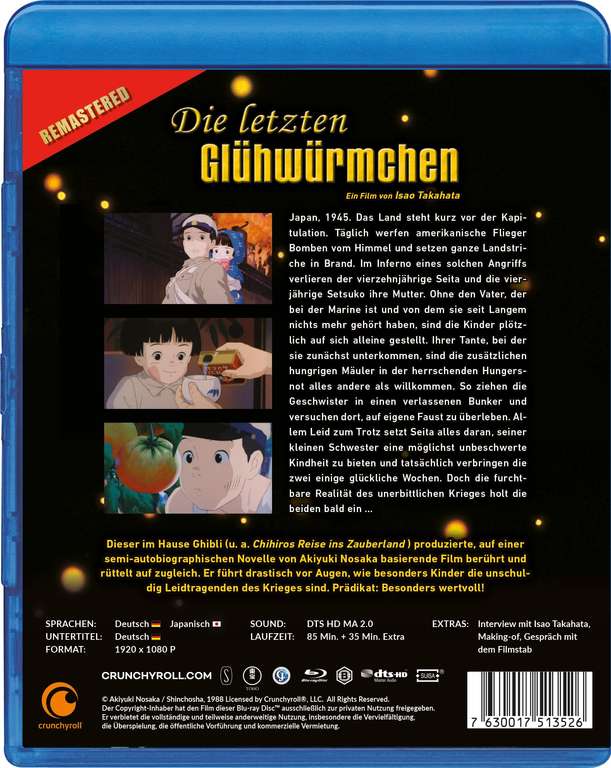 Die letzten Glühwürmchen - [Blu-ray] Relaunch - Studio Ghibli (Amazon Prime)