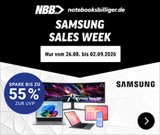 NBB Samsung Sales Week | z.B. Galaxy Book5 15,6" Convertible mit U5 226V und 16/512 GB für 849 € und Book6 16" U5 226V 16/512 GB für 1099 €