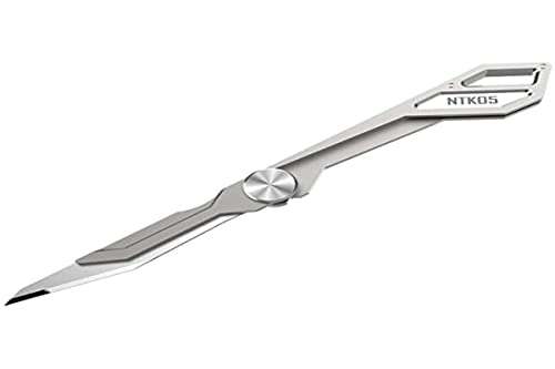 Nitecore NTK05 Ultra Tiny Titanium Keychain Knife, Schwarz, EDC Taschenmesser (PRIME)