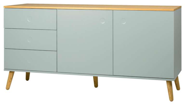 Tenzo Sideboard (2-türig) Dot, Eichefarben/Mintgrün, mit 3 SchubladenEinlegeböden, Holzwerkstoff, Breite/Höhe/Tiefe: 162/79/43 cm