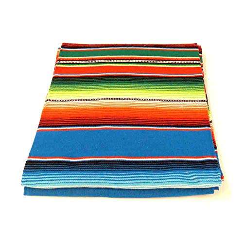 Original Mexikanische Decke mit Blauen Streifen Sarape