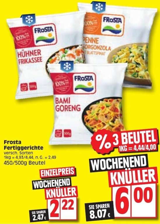 3 X Frosta Pfannen Gerichte für insgesamt 6€ bei E - Center, Edeka sowie bei NP. Region Minden - Hannover Gebiet!