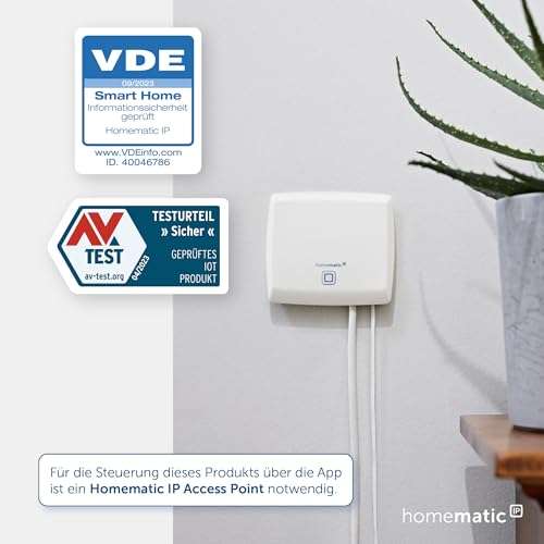 Homematic IP Wandthermostat mit Luftfeuchtigkeitssensor (156669A0, WHT-1) - 43,14€; Falmot-C12 - 183,75€; VDMOT - 17,23€