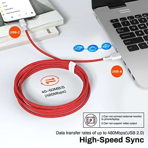 [PRIME] Amazon Brand - Eono USB A auf USB-C Kabel, 2-Stück, 3 Meter