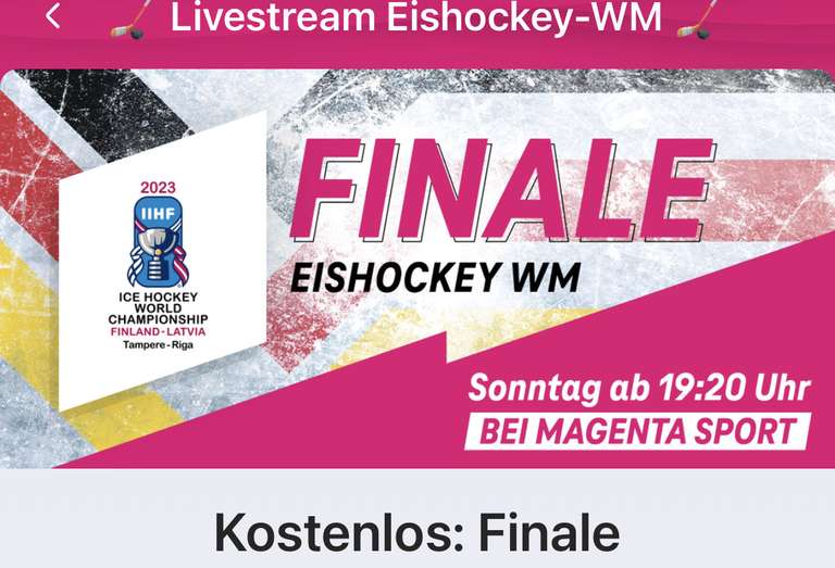 [Magenta Moments] Eishockey-WM Finale Deutschland-Kanada kostenlos im HD-Stream
