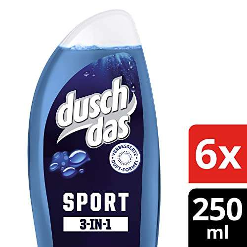 [Sammeldeal] Duschdas 6er Pack 3-in-1 Duschgel für 4,75€ in den Sorten Sport, Noire, Magnolie und Limette (Prime Spar-Abo)