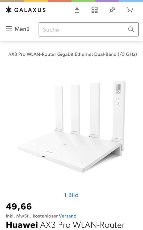 [Galaxus] Wlan Router Huawei AX3 Pro für 49,66€ inkl. Versand