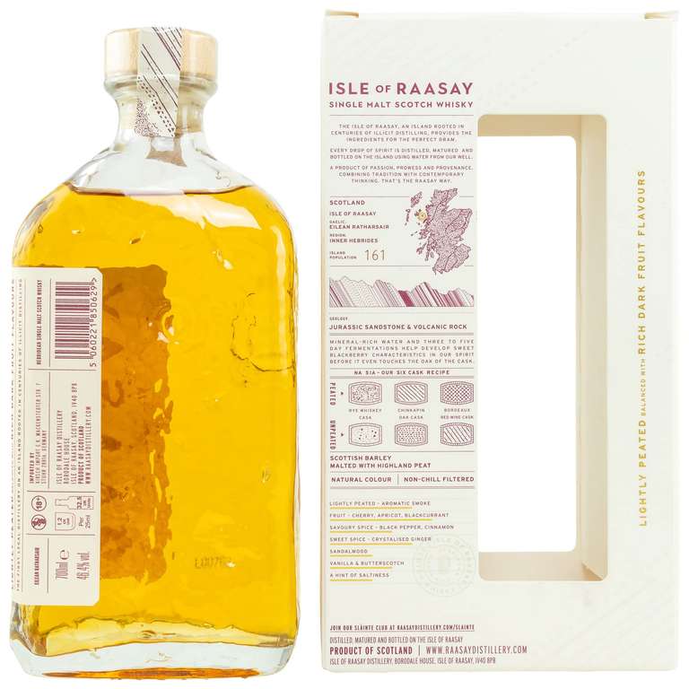Whiskey in Geschenkebox Isle of RAASAY Hebridean Single Malt 46,4% Vol. 700 ml