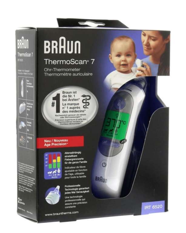 Braun IRT 6520 ThermoScan 7 Infrarot Ohrthermometer, beschädigte Verpackung VGP 49,93€