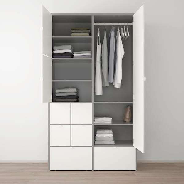 IKEA Abholung - VISTHUS Kleiderschrank, grau/weiß, 122x59x216 cm