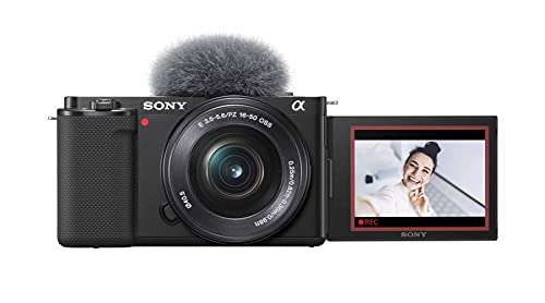 Sony Vlog-Kamera Alpha ZV-E10 mit GP-VPT2BT Handgriff und ECM-W2BT Mikrofon