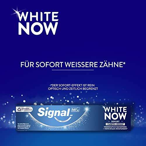 [PRIME/Sparabo] Signal Zahnpasta White Now für sofort 3x weißere Zähne und Langzeit Whitening Effekt, 75 ml 1 Stück