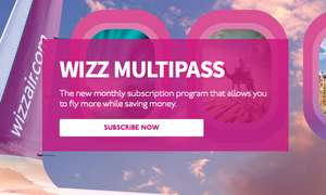 WizzAir Multi Pass nun auch ab Polen! 1 -2 monatliche Internationale Flüge zum Fixpreis (6 Monate Mindestvertragslaufzeit)