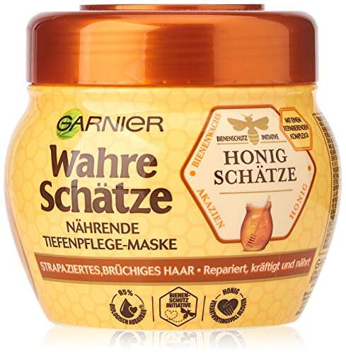 300 ml Garnier Haar-Maske für intensive Haarpflege, bewahrt den Farbglanz, Bienenbalsam & Honig, für brüchiges, strapziertes Haar (Spar-Abo)