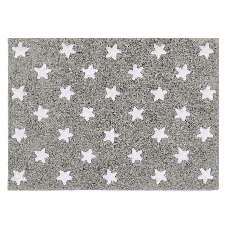 Lorena Canals – Waschbarer Teppich, Sterne – Grau/Weiss – 120 x 160 cm