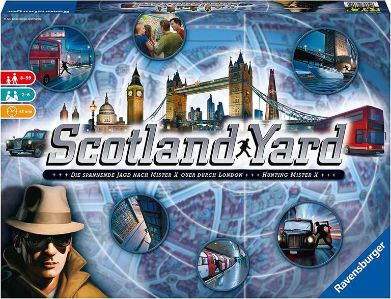 Ravensburger 26601 - Scotland Yard - Familienspiel, Spiel des Jahres 1983, für 2-6 Spieler ab 8 Jahre | Brettspiel | [Prime]