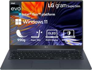 15% auf ausgewählte LG gram Laptops: z.B. SuperSlim (15.6", FHD, OLED, i7-1360P, 16GB/1TB, 60Wh, 990g) | außerdem gram 17 2023 oder 2024