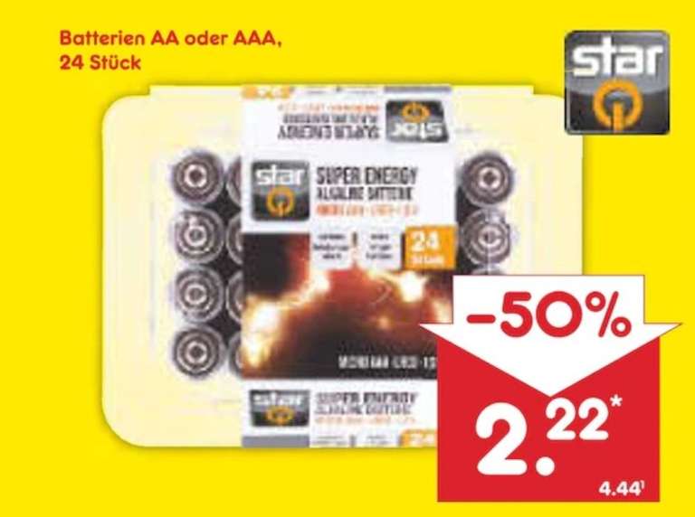[Netto Marken-Discount] 24 Alkaline Batterien AA oder AAA (Stückpreis: 9,25 Cent)