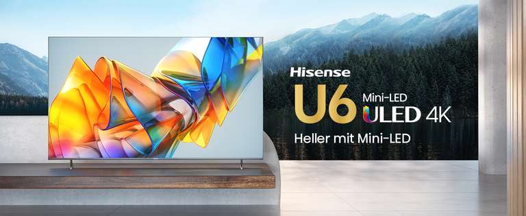 Hisense 65 Zoll U6KQ 4K Mini LED ULED HDR Smart TV inklusive Versand
