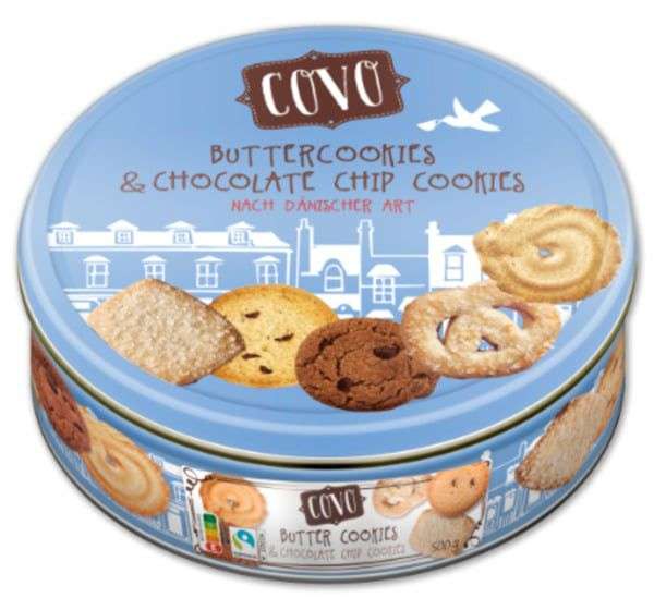 Penny : 500g Dose Danish Buttercookies ( kg 5.38€) von Covo , ab kommenden Montag 05.12.
