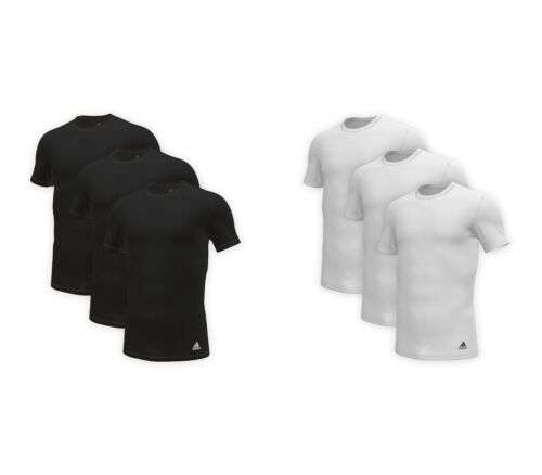 Gr. Pack o. Cotton | mydealz schwarz, 3er Neck S-3XL, Shirt 100% | weiß Baumwolle rundhals, Crew Herren Unterziehshirt, Unterhemd, Core Adidas Active