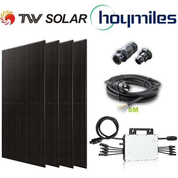 Solar Komplettset (kein typ. BKW mehr) mit 1600/1500W: Guter sicherer Hoymiles HM 1500, 4 x TW 400W, Kabel und Stecker- Abholung