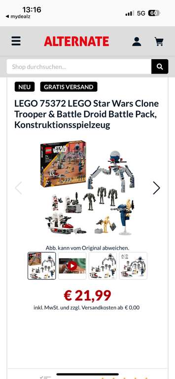 Lego Star Wars 75372 für 21,99€ inkl. Versand
