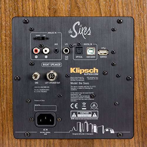 Klipsch 1063288"The Sixes Heritage Powered Wireless Lautsprecher 2x100 W, Farbe: walnuss