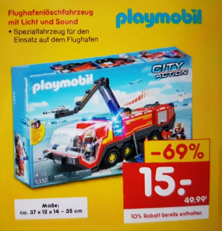 [Lokal Kempten] Playmobil Feuerlöschfahrzeug mit Licht und Sound für 15,- Euro