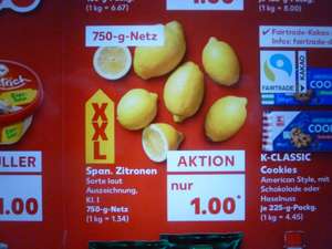 750g Zitronen für 1,00€ bei Kaufland