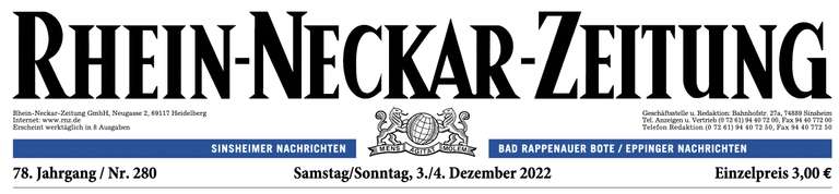 Rhein Neckar-Zeitung Samstag/Sonntag Ausgabe gratis lesen