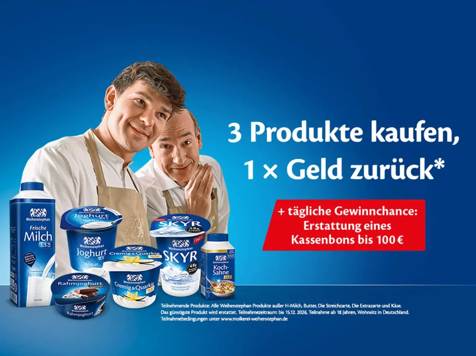 Weihenstephan Aktion: 3 Produkte kaufen & das günstigste per Cashback gratis erhalten (Mehrfachteilnahme möglich)