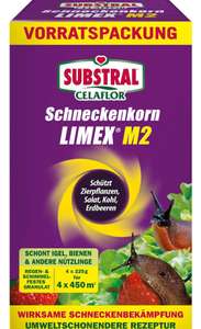 4x Substral Celaflor Limex M2, natürliches, regenfestes Ködergranulat zur Schneckenbekämpfung 225g je Packung