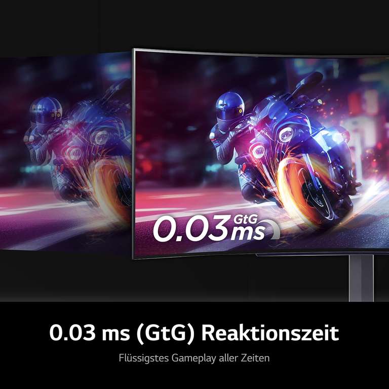 LG 45GR95QE-B UltraGear Gaming Monitor 45" (113 cm), Curved, OLED, 3440 x 1440, 21:9, WQHD 1440p, 98,5% DCI-P3, HDR10, 0,03 ms GtG m