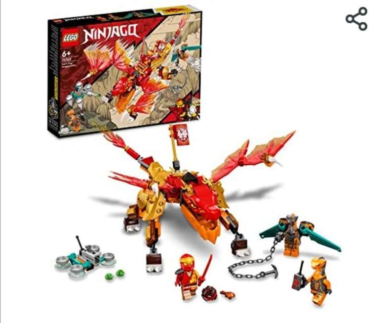 LEGO 71762 NINJAGO Kais Feuerdrache EVO, Drachen Spielzeug mit Feuerdrachen- und Schlangen-Figur, mit Ninjas und Boa-Jäger