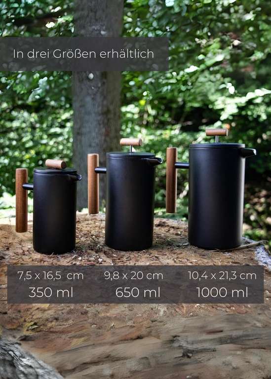 [Amazon Prime] Lambda Coffee Thermo French Press Edelstahl I 0,6 Liter - 3 Tassen