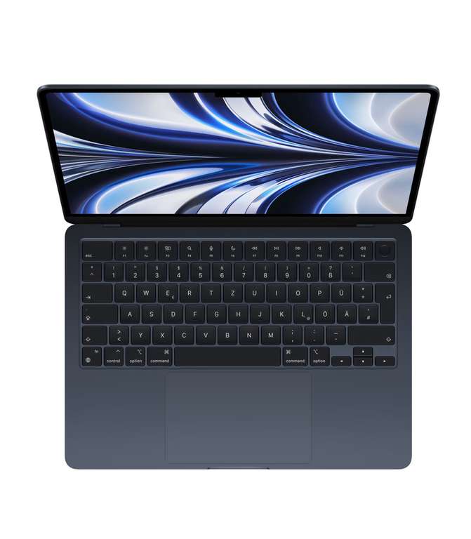 Apple MacBook Air 13,6” 2022 | Apple M2 10C-GPU | 24GB/512GB SSD | 2560x1664 500nits | 2x Thunderbolt | MagSafe 3 | Mitternacht