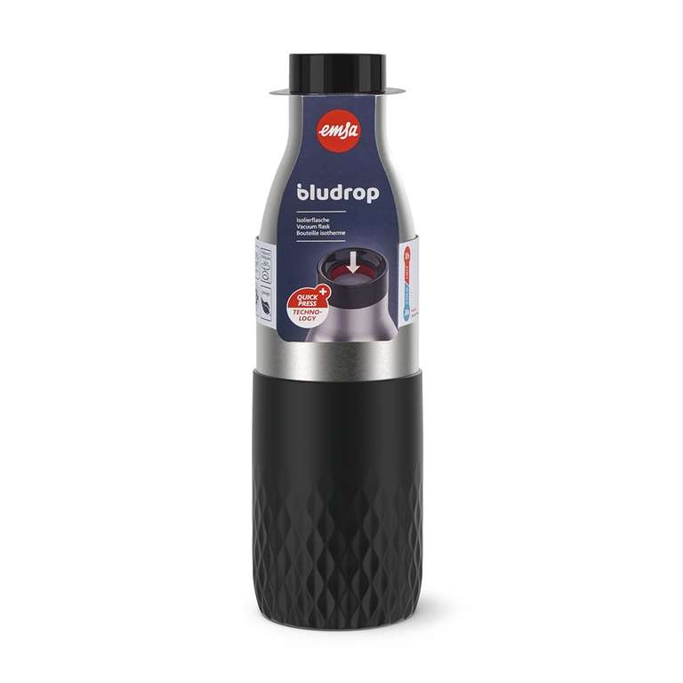 Emsa Trinkflasche »Bludrop« (Quick-Press-Verschluss, Edelstahl, spülmaschinenfest) 0,5L für 14,99€ o. 0,7L für 16,99€ [Kaufland]