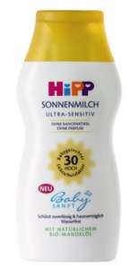 HiPP Sonnenmilch Baby Sanft Ultra-Sensitiv LSF 30, 200 ml für 6,25€ (Prime/ Spar-Abo fähig)