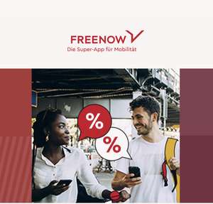 FREENOW 10% auf Taxifahrt, Carsharing, Zweirad (max. 5€)
