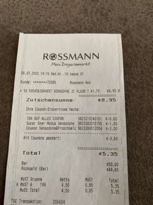 Sensodyne Fluorid effektiv 1,07€ pro Stück Rossmann