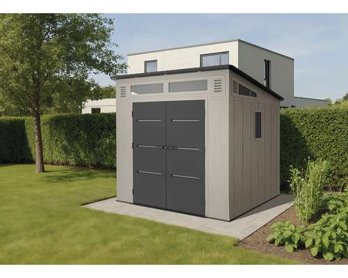 Konsta Kunststoff Gerätehaus Gartenhaus 237x237 cm – inkl. Boden, 499 € bei HORNBACH