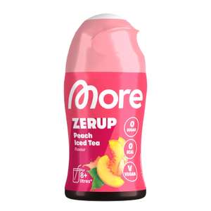 Angebot des Tages: MORE Zerup, Peach Ice Tea, 65 ml (bis 8 L Fertiggetränk) - Zero Sirup - befristetes Angebot Prime