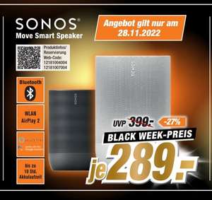 Sonos Move schwarz und weiß für 289,- bei Expert Neuss
