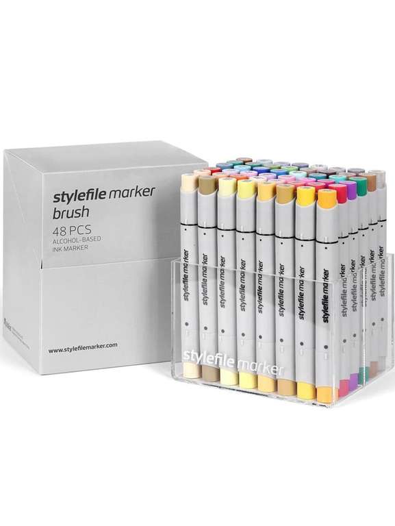 Stylefile Marker 48er Set Extended, Strichstärken zwischen 0,5 und 4,5 mm | sketchen, zeichnen, illustrieren