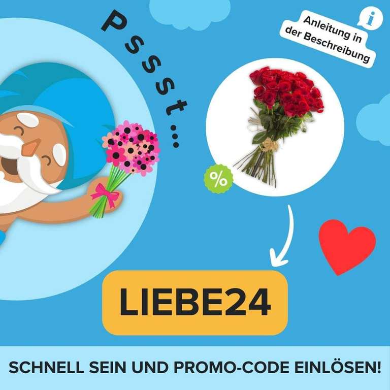 [Marktguru] 1€ Cashback auf Blumensträuße mit dem Code "LIEBE24" bei 3€ Mindestumsatz