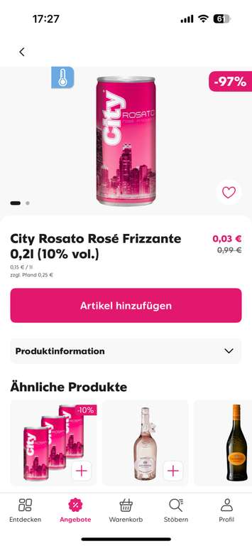 Flink Nürnberg Rosato für 0,03€.
